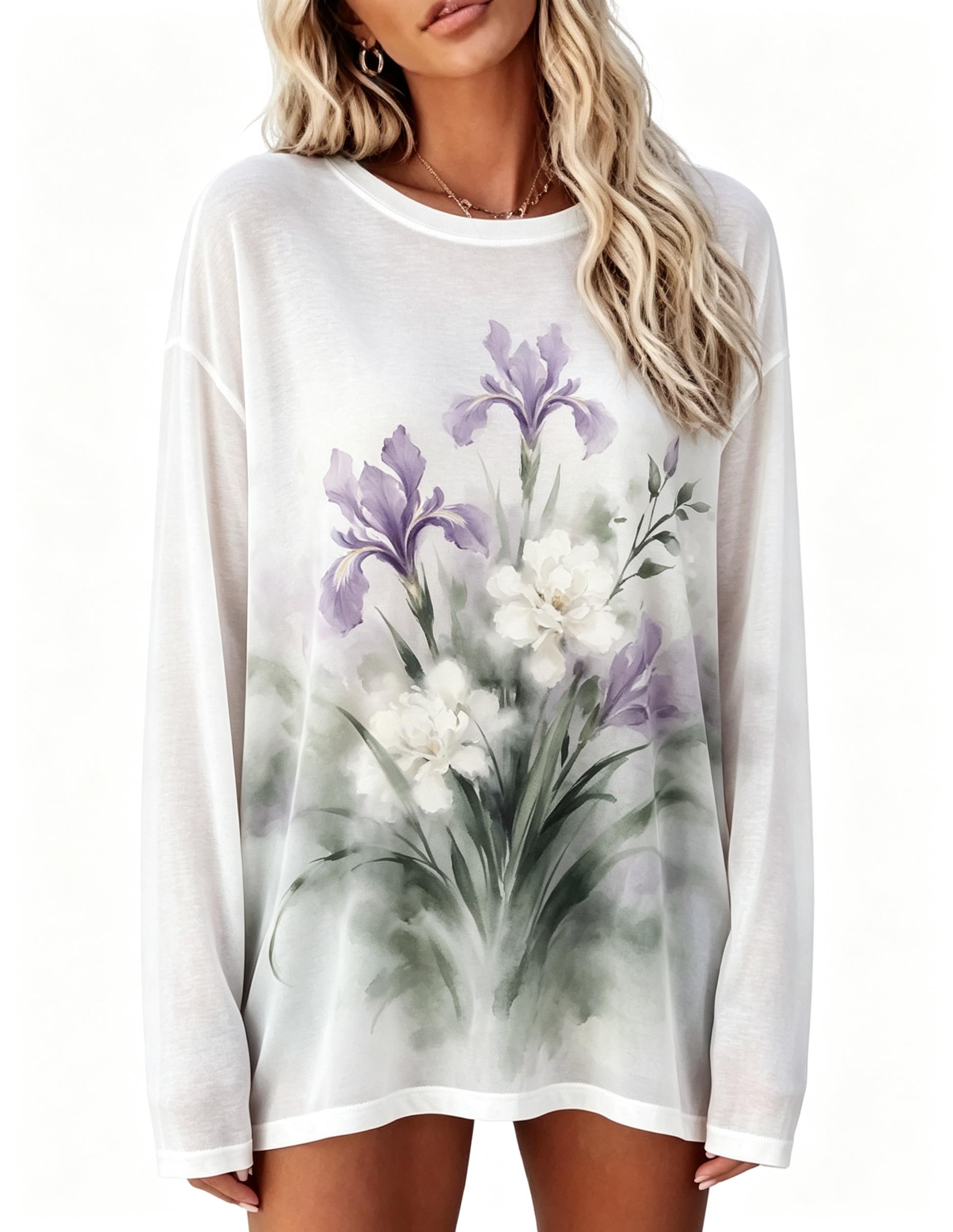 Women Long Sleeve T‑Shirt Vint - Winter Clothing For Women 评论和价格