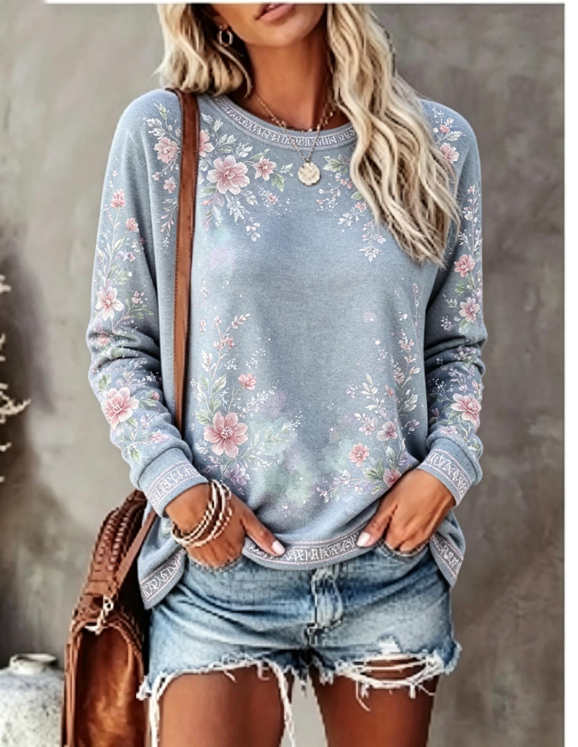 Women Crew Neck Long Sleeve T‑ - Winter Clothing For Women 评论和价格